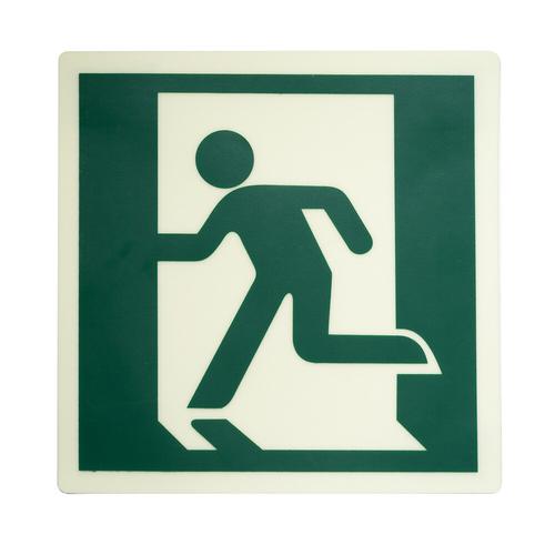 Photoluminescent Running Man Left Directional Sign