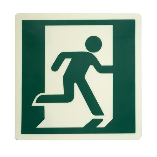 Photoluminescent Running Man Right Directional Sign