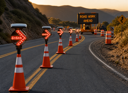 SOLAR POWERED TRAFFIC CONE ARROW LIGHT WITH GPS CHASE CAPABILITY SLX-ARROW