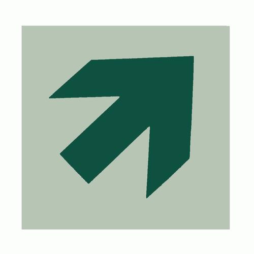 Photoluminescent Diagonal Arrow Directional Sign
