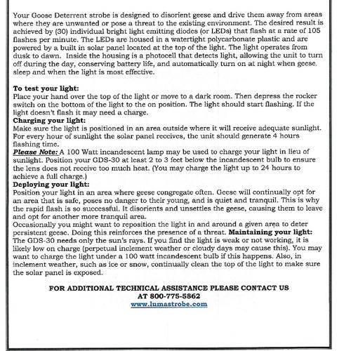 GDS-30 Goose Deterrent Strobe