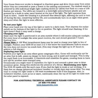 GDS-30 Goose Deterrent Strobe