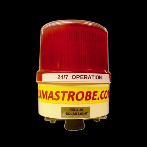 Solar Powered Flashing Beacon 24 HR Operation Pipe Mount