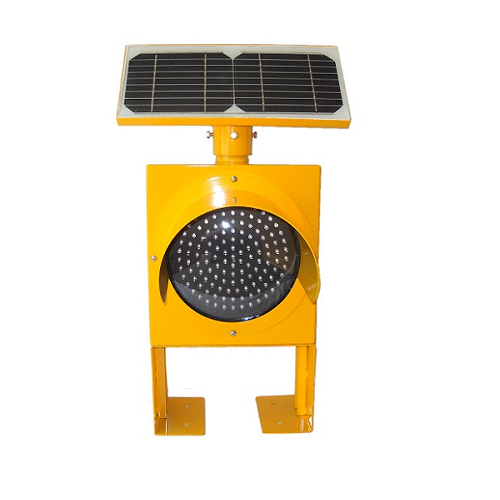Solar Traffic Light 8" Diameter 24 Hour SLX-129-24HR with attachment for mounting on a flat surface